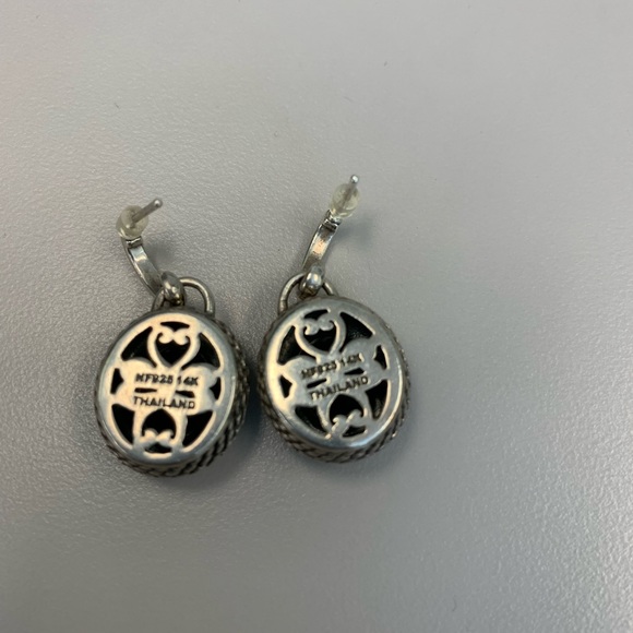 Made in Thailand nickel free SS (925) /14k gold earrings -gray stone - Picture 4 of 8